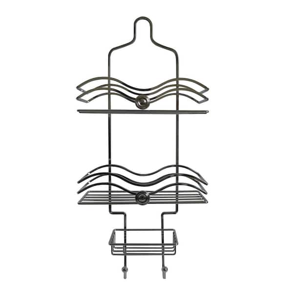 Elegant Home Fashions Hanging Shower Caddy with Circle Knobs Accents in Chrome