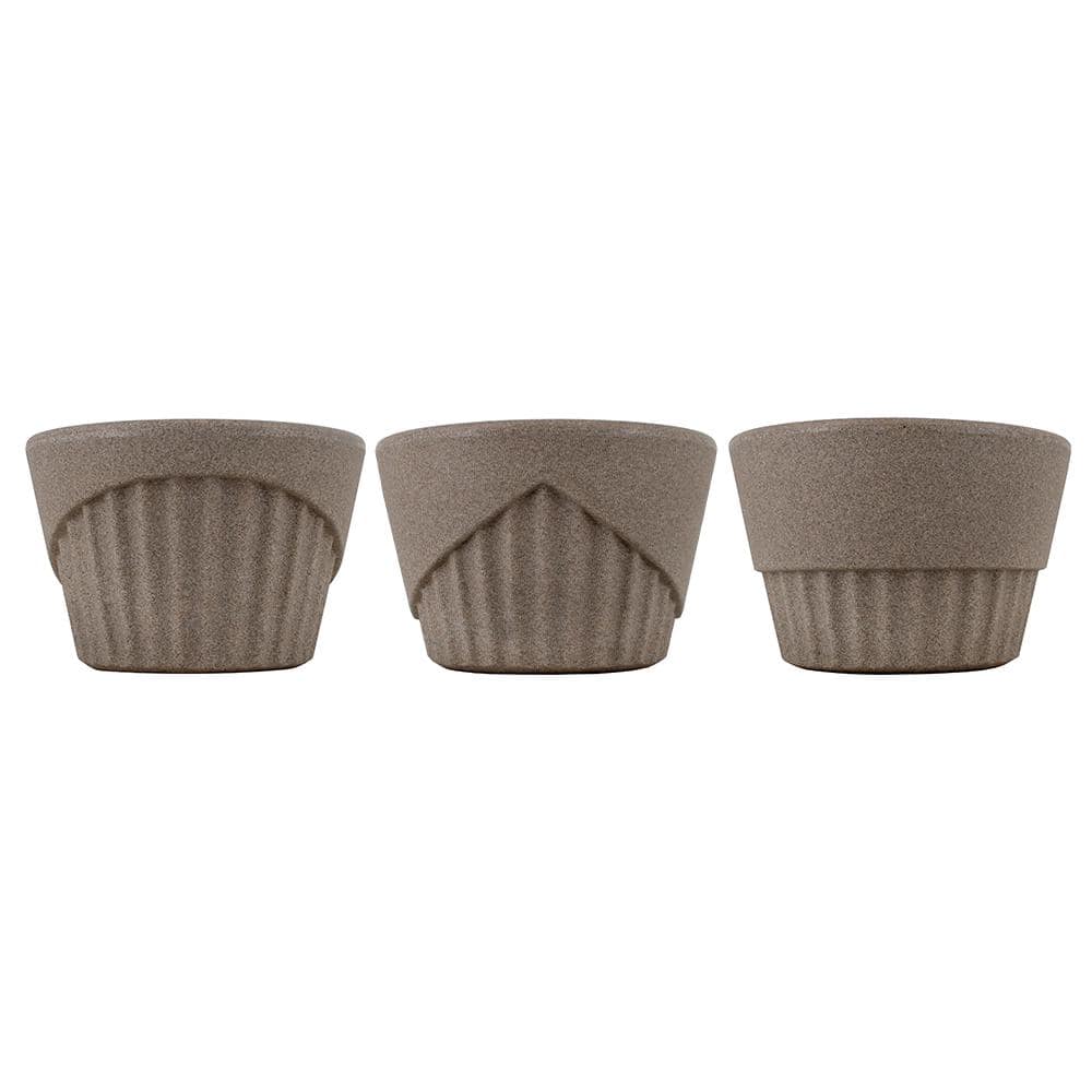 5 in. Plastic Plant Pot (Cement Color) Vitoria (Set of 3) -  FLORIDIS, 810051439298