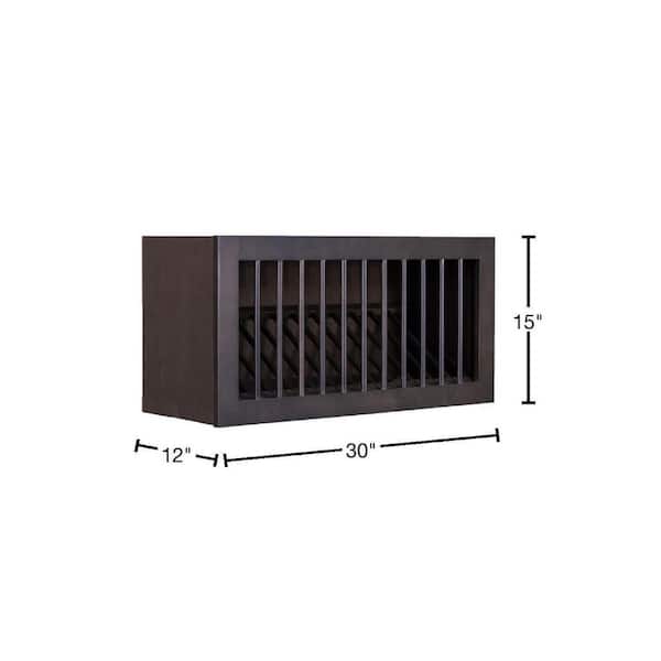 LIFEART CABINETRY Anchester Assembled 30 in. x 15 in. x 12 in. Wall Dish Holder Cabinet in Dark Espresso