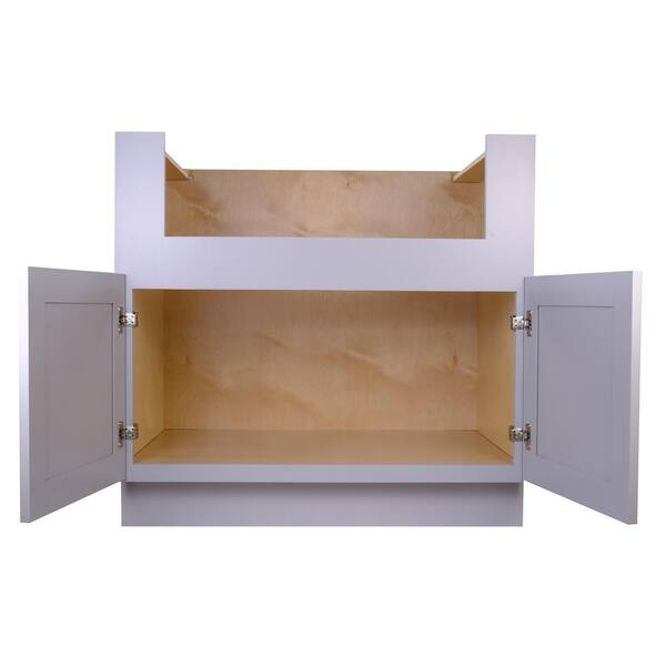 Bremen Cabinetry Bremen 36 in. W x 24 in. D x 34.5 in. H Gray Plywood Assembled Farm Sink Base Kitchen Cabinet with Soft Close