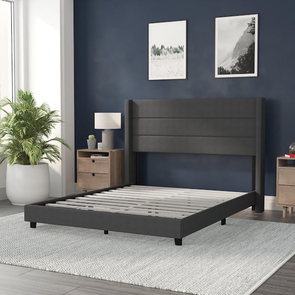 【限定セール！】 Queen Frame Wood Gray Avenue Carnegy Platform CGA-YK Bed 絵画
