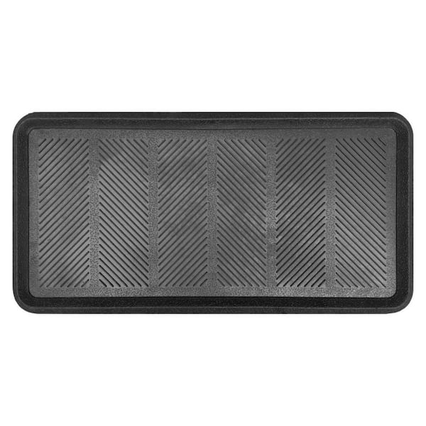 31.5 in. x 15.75 in. Black Rubber Outdoor Door Mat