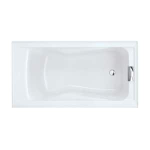 Evolution 60 in. x 32 in. Deep Soaking Bathtub with Reversible Drain in Arctic
