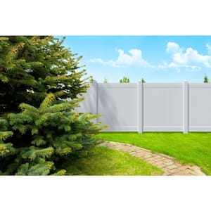 Overland 6 ft. H x 6 ft. W White Vinyl Privacy Fence Panel Kit