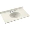 Swan Ellipse Solid Surface Vanity Side Splash – 0.75 X 22 X 3 Inches, Bisque, Easy Install For 22-Inch Tops