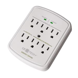 6-Outlet Energy Saving Wall Mounted Surge Protector in White