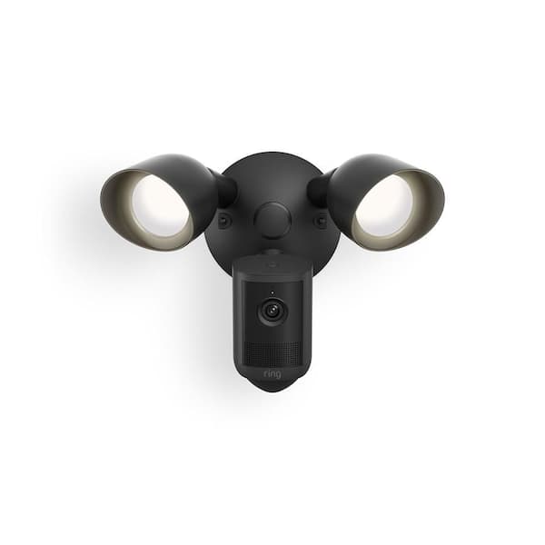 Floodlight Cam, Wired (Newest Model) - Wide-Angle Retinal 2K Video, 6x Enhanced Zoom, Ultra-Bright Floodlights, Black
