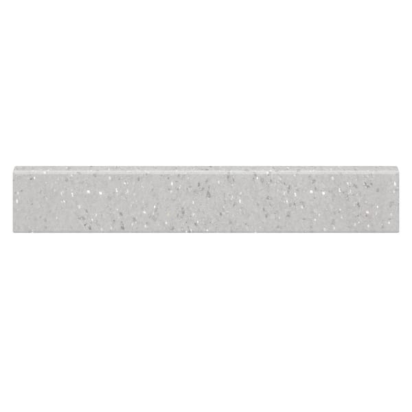 J COLLECTION 25 in. Cultured Marble Backsplash in Silver Stream
