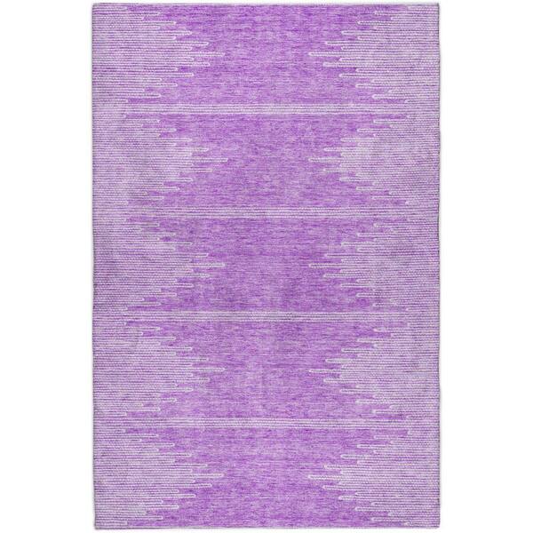 Dream Shag Premium Machine Washable Abstract ADS647 Lavender 10 ft. x 14 ft. Area Rug