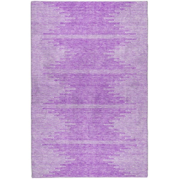 Dream Shag Premium Machine Washable Abstract ADS647 Lavender 9 ft. x 12 ft. Area Rug