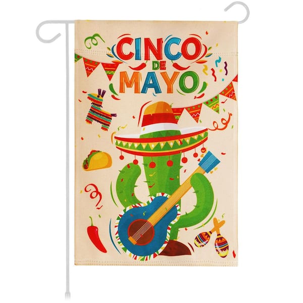 G128 1 ft. x 1.5 ft. Polyester Cinco De Mayo 2-Sided Garden Flag Printed Blockout