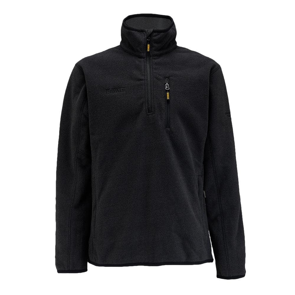 DEWALT Quarter Zip Men's Medium Black Polyester Fleece Pullover