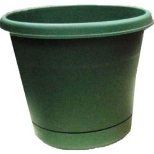 Ames 8 in. Round Evergreen Plastic Rolled-Rim Pot