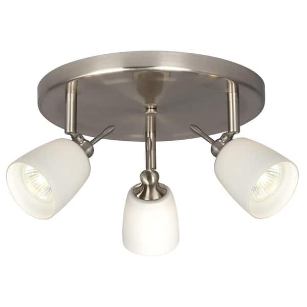 Filament Design Negron 3-Light Brushed Nickel Track Head Spotlight with Directional Heads
