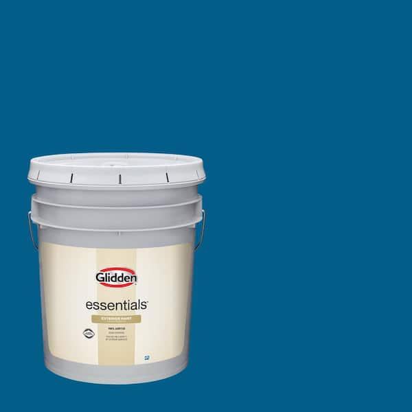 Glidden Essentials 5 gal. PPG1157-7 Blue Flame Satin Exterior Paint