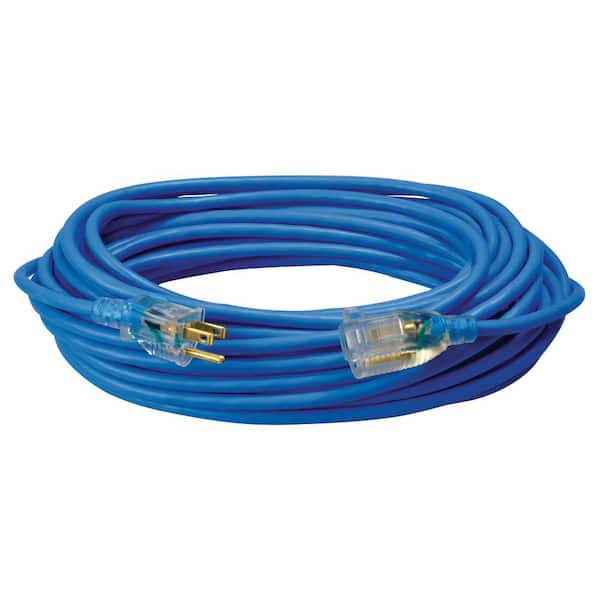 Southwire 50 ft. 16/3 SJTW Cold Weather Outdoor Light-Duty Extension Cord with Lighted End