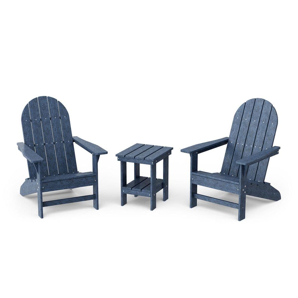 Freedom Patriot Blue HDPE Plastic Traditional Outdoor Adirondack Chair with Side Table (2-Pack) price history on PriceWatchPro