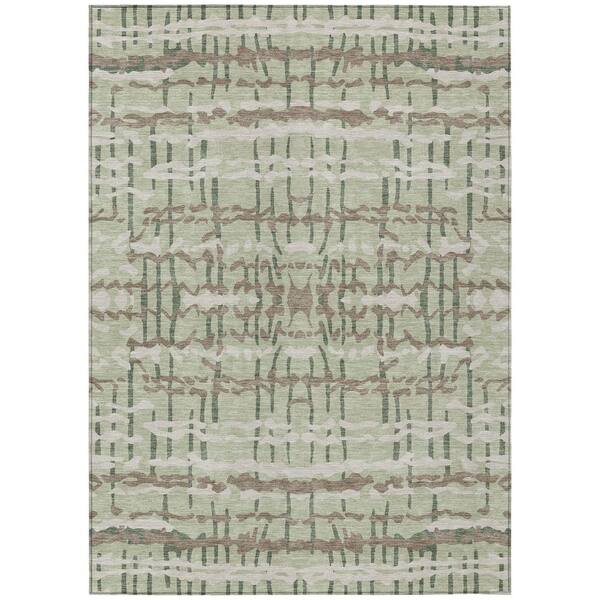 Chantille Machine Washable Indoor/Outdoor Abstract ACN2982 Celery 10 ft. x 14 ft. Area Rug
