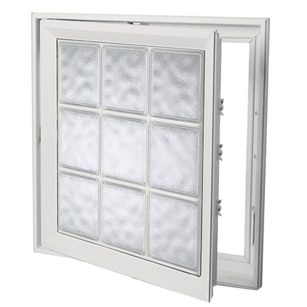 Hy-Lite 21 in. x 45 in. Acrylic Block Right Casement Vinyl Window - White