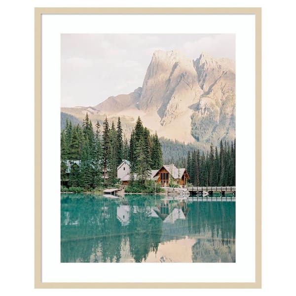 Amanti Art Lodge Reflection by Justine Milton 33 in. W x 41 in. H. Wood Framed Wall Art Print Framed in Brown