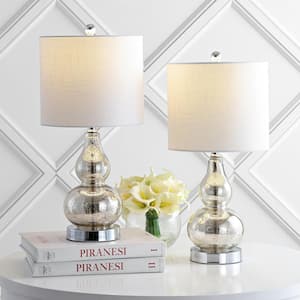 Anya 20.5 in. Silver Mini Glass Table Lamp (Set of 2)