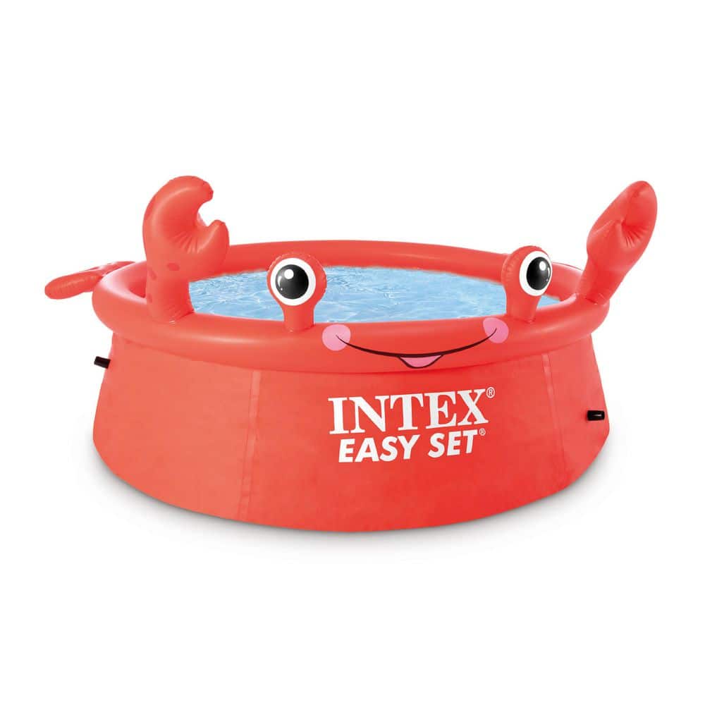 26100EH Happy Crab Easy Set 6ft x 20in Round Inflatable Ring Kiddie Pool