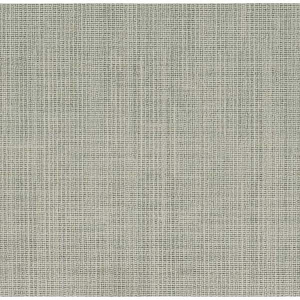 Natural Harmony Modish Outlines - Celadon - Green 13.2 ft. 32.44 oz. Wool Loop Installed Carpet