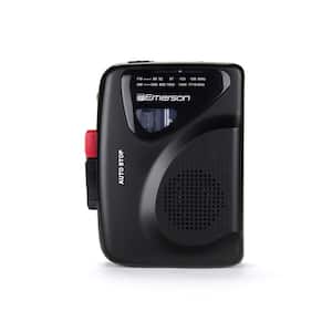 Portable Cassette Player and Recorder with AM/FM Radio and Built-in Speaker, Black (EPC-1000)