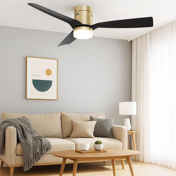 Palencia 52 in. Dimmable LED Indoor Gold Smart Ceiling Fan with Light and Remote, Works with Alexa and Google Home