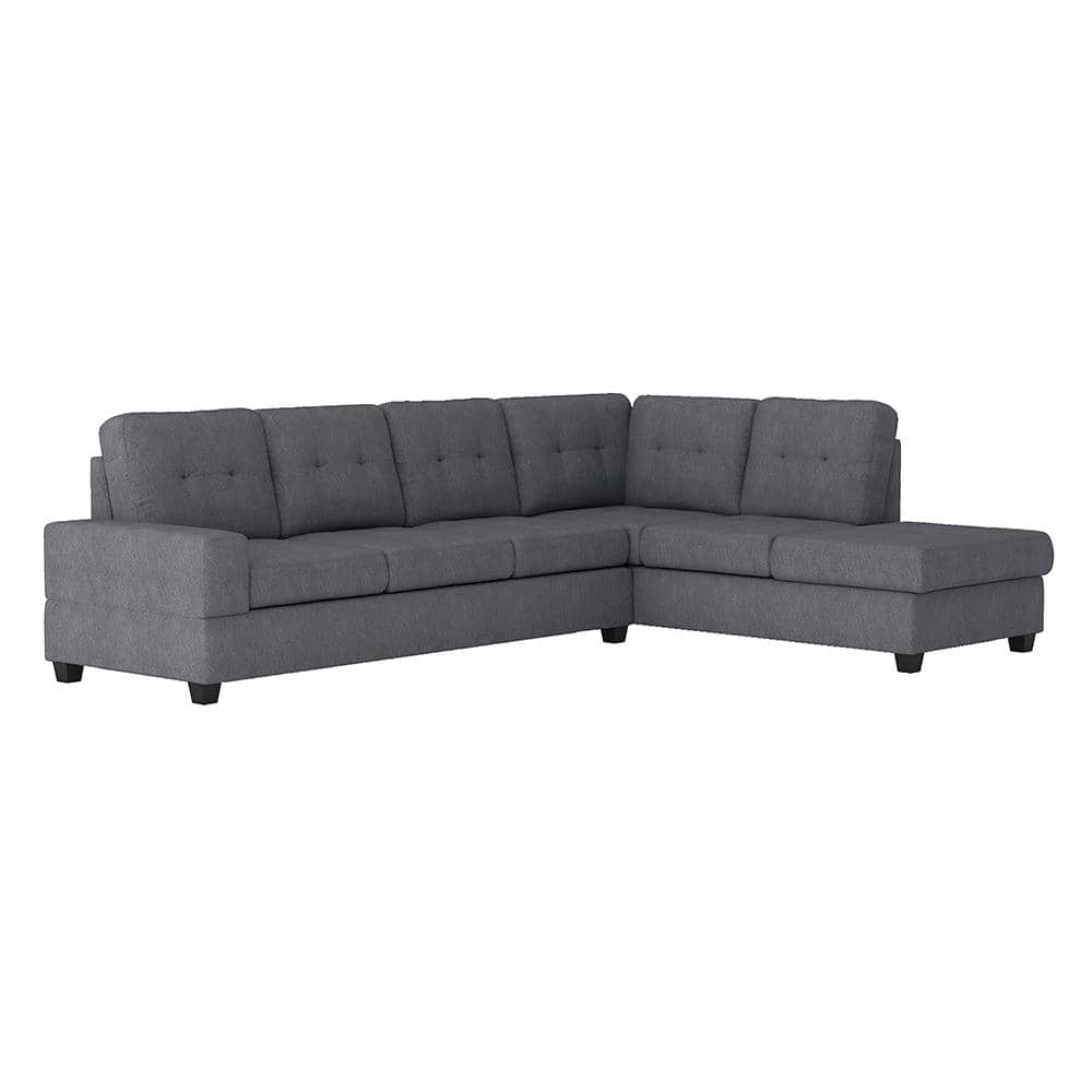 Colrich 111.5 in. Straight Arm 2-piece Microfiber Reversible Sectional Sofa