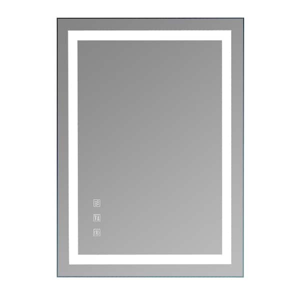 Winado 20 in. W x 28 in. H Rectangular Frameless with Touch LED Light Bathroom Vanity Mirror Sliver