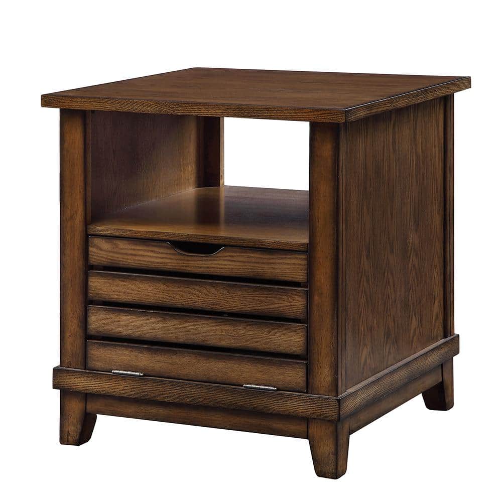 Gabriella Medium Oak Square End Table with Storage
