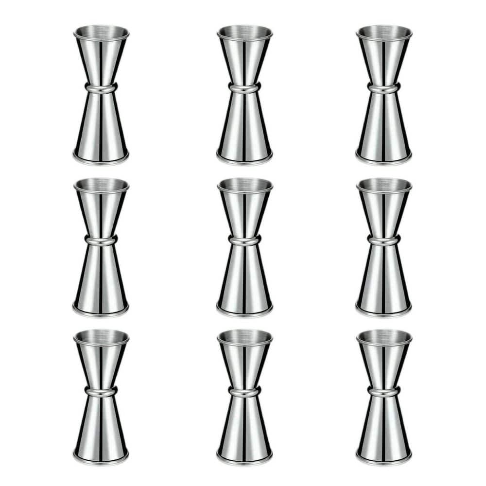 Wudkey 9-Piece Silver Jigger for Bartending Cocktail, Stainless Steel Glass Measuring Cup for Bartender Bar Supplies QP7R71_7