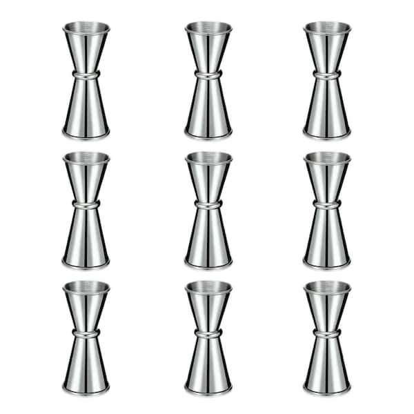 Wudkey 9-Piece Silver Jigger for Bartending Cocktail, Stainless Steel Glass Measuring Cup for Bartender Bar Supplies