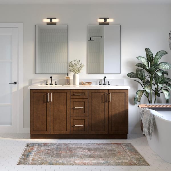 Designer Series Soleste Assembled 15x34.5x21 in. Bathroom Vanity Drawer Base Cabinet in Spice