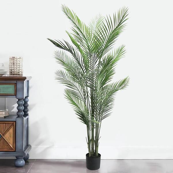 LIVING LUXURY 6 .5 ft. Grand Areca Palm Artificial Palm Tree in Pot