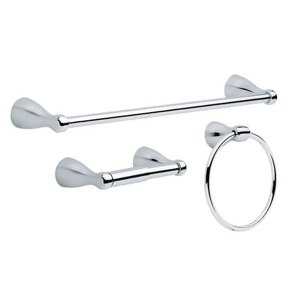 Delta 3-Piece Becker Spotshield Brushed Nickel Decorative Bathroom Hardware  Set with Towel Bar,Toilet Paper Holder and Towel Ring in the Decorative  Bathroom Hardware Sets department at