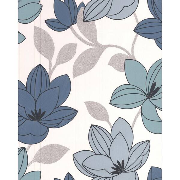 Graham & Brown Superflora Blue Wallpaper