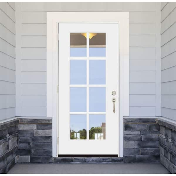 8'0 Wide Full Lite Fiberglass Patio Prehung Double Door Unit with  Sidelites - Door Clearance Center