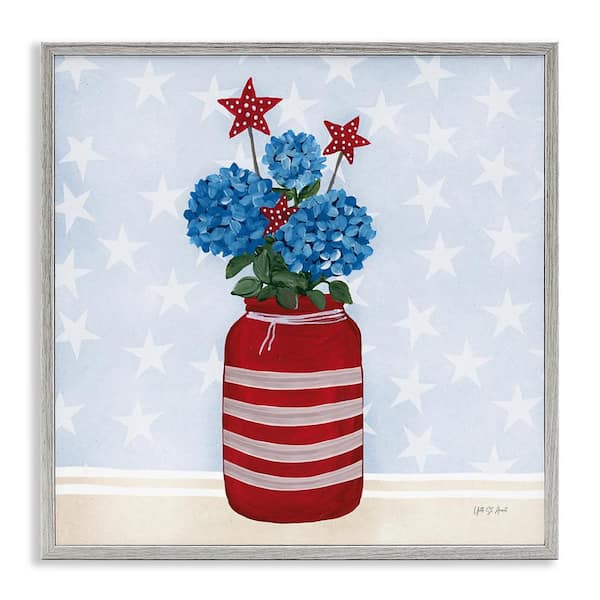 Stupell Industries Summer Stars Bouquet by Yvette St. Amant Gray Framed Nature Giclee Art Print 17 in. x 17 in.