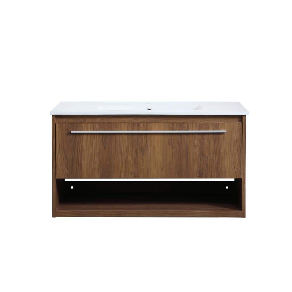 Simply Living 36 in. W x 18.31 in. D x 19.69 in. H Bath Vanity in Walnut Br