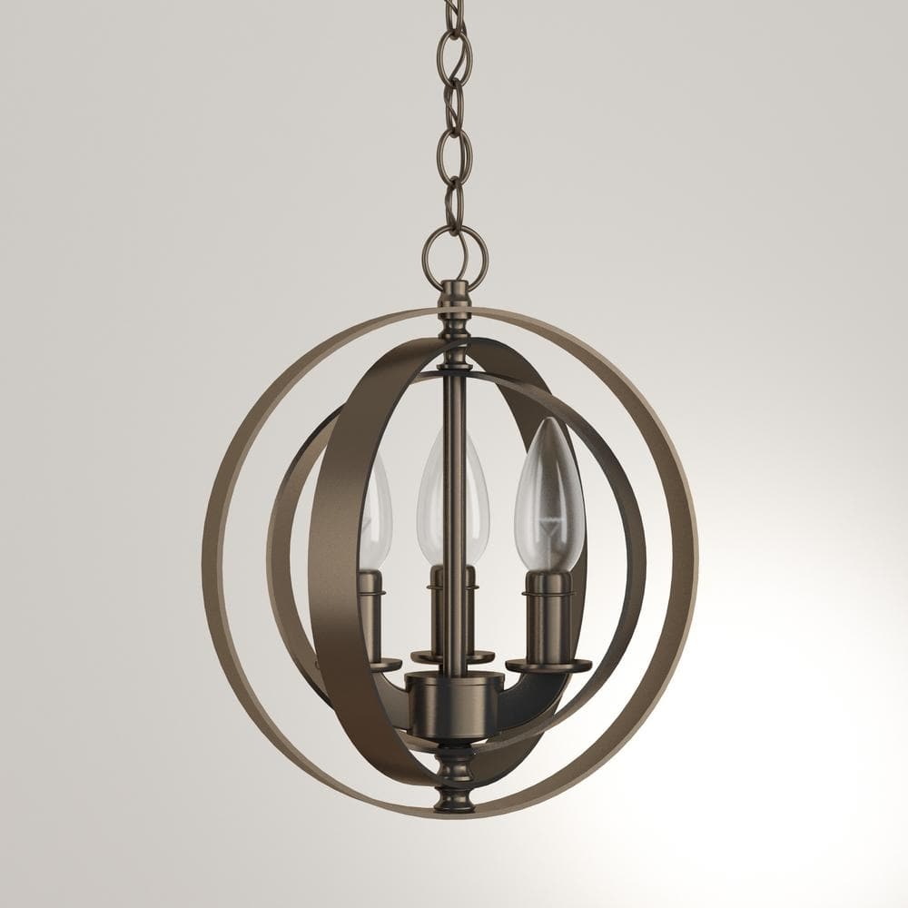 Antique Bronze 3-Light Globe Mini Pendant