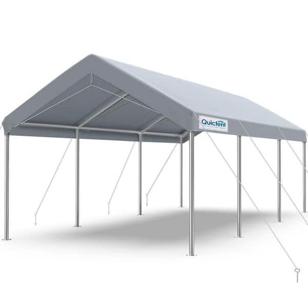 AFAIF 10 ft. W x 20 ft. D x 8.7 ft. H Heavy Duty Carport Car Canopy Galvanized Car Boat Shelter with Reinforced Steel Cables