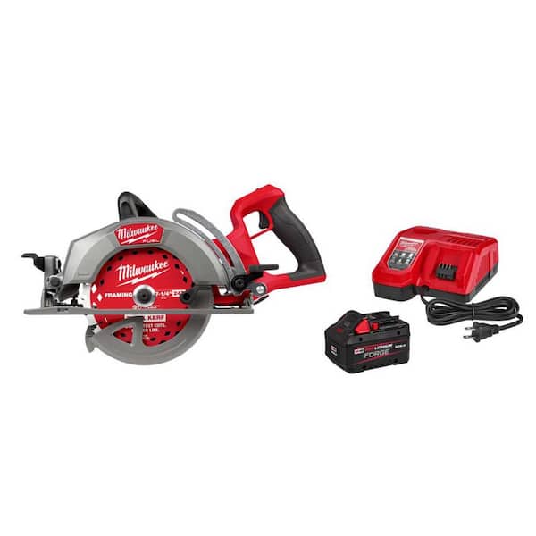 M18 FUEL 18V Lithium-Ion Cordless 7-1/4 in. Rear Handle Circular Saw w/ 8.0 Ah Battery & Charger