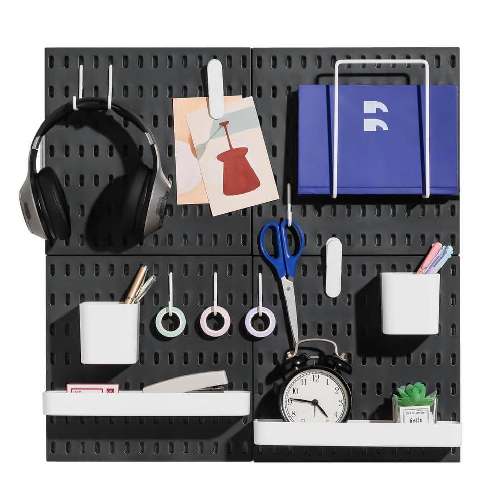 Angel Sar 4-Piece 22 in. x 22 in. Pegboard Combination Kit for Wall Organizer, Crafts Organization