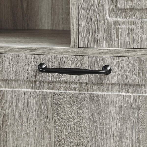 XUJMK 30 in. W x 14 in. D x 68 in. H Gray Linen Cabinet, Bathroom