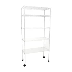 5 Tier Wire Shelving Unit, Heavy-Duty Metal Large Storage Shelves Height Adjustable for Garage Kitchen Office-White