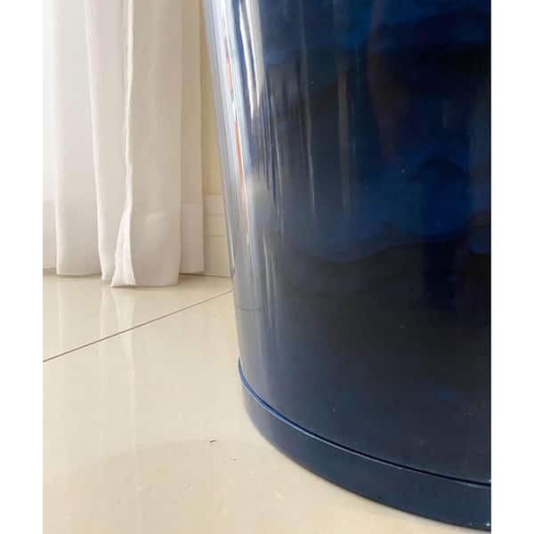 FLORIDIS Genebra Large Blue Marble Effect Plastic Resin Indoor and Outdoor Planter Bowl 10.16.0512