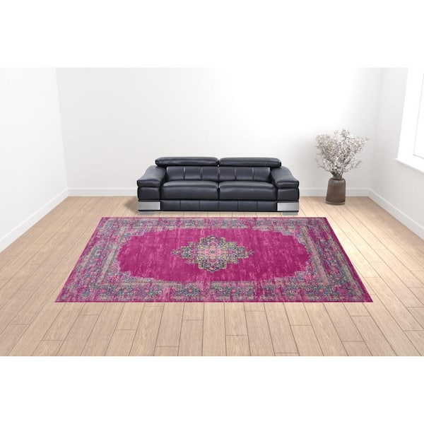 12 ft. x 15 ft. Blue Moroccan Power Loom Distressed Area Rug