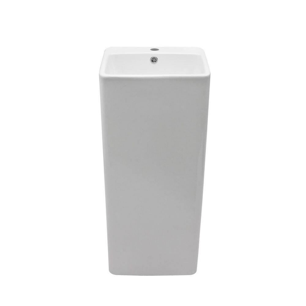 16 in. W x 16 in. D Square Ceramic Bathroom Pedestal Sink in White price history on PriceWatchPro
